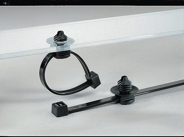 HellermannTyton 150-55948 | 2-Piece Cable Tie/Fir Tree Mount, 6.0"L, 0.17" - 0.20" Mounting Hole Diameter, Pa46, Gray, 500/Pkg