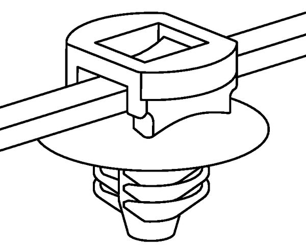 HellermannTyton 150-77940 | 2-Piece Cable Tie/Fir Tree Mount, 6.0"L, 0.26 - 0.28" Mounting Hole, 0.3"H, Pa66Hs, Black, 500/Pkg