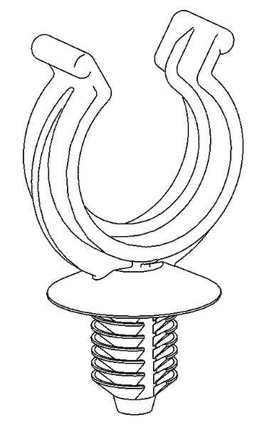 HellermannTyton 151-00019 | Convoluted Tubing Clip, 13mm Max Bun Dia, Hole Dia 6.5-7mm, PA66HIRHS, Black, 3000/pkg