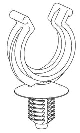 HellermannTyton 151-00019 | Convoluted Tubing Clip, 13mm Max Bun Dia, Hole Dia 6.5-7mm, PA66HIRHS, Black, 3000/pkg