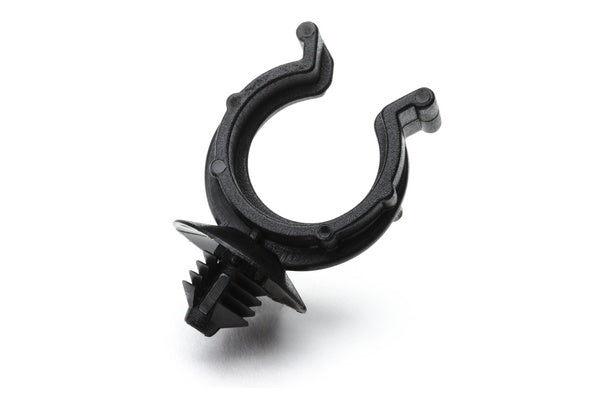 HellermannTyton 151-00019 | Convoluted Tubing Clip, 13mm Max Bun Dia, Hole Dia 6.5-7mm, PA66HIRHS, Black, 3000/pkg