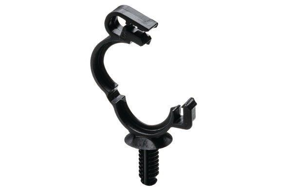 HellermannTyton 151-00621 | Convoluted Tubing Clip, 0.06" Max Bundle Diameter, .02"-.50" Panel Thick, PA66HIRHS, Black, 1500/box
