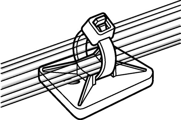 HellermannTyton 151-00646 | High Bond Acrylic Adh Cable Tie Mount, 1.12" X 1.12", Use T18-T50 Cable Tie, Pa66Uv, Black, 500/Pkg