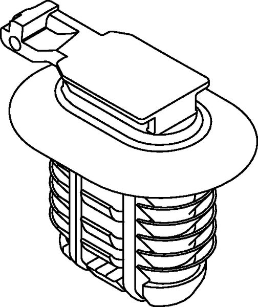 HellermannTyton 151-00765 | Connector Clip w/Fir Tree, 0.6 - 6.35 mm Panel Thickness, 9.0 x 17.0 mm Hole Dia, PA66HIRHS, Black, 1000/ctn