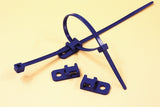 HellermannTyton 151-00997 | Cable Tie Anchor Mount, 0.81" x 0.41", 0.17" Hole Dia, 0.20" Max Tie Width, PA66MP, Blue, 100/pkg