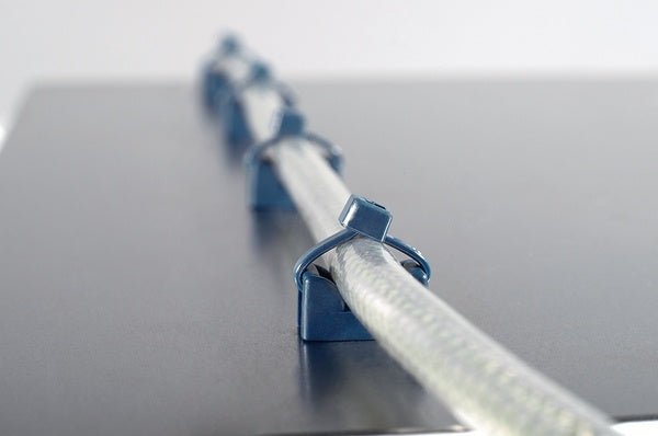 HellermannTyton 151-01020 | Cable Tie Anchor Mount, 0.98" x 0.47", .20" Hole Dia, 0.33" Max Tie Width, PA66MP, Blue, 100/Package