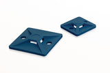 HellermannTyton 151-01169 | Screw Mount Cable Tie Base, 0.75" x 0.75", 0.14" Max Tie Width, 0.12" Hole Dia, PA66MP, Blue, 100/pkg
