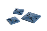 HellermannTyton 151-01169 | Screw Mount Cable Tie Base, 0.75" x 0.75", 0.14" Max Tie Width, 0.12" Hole Dia, PA66MP, Blue, 100/pkg