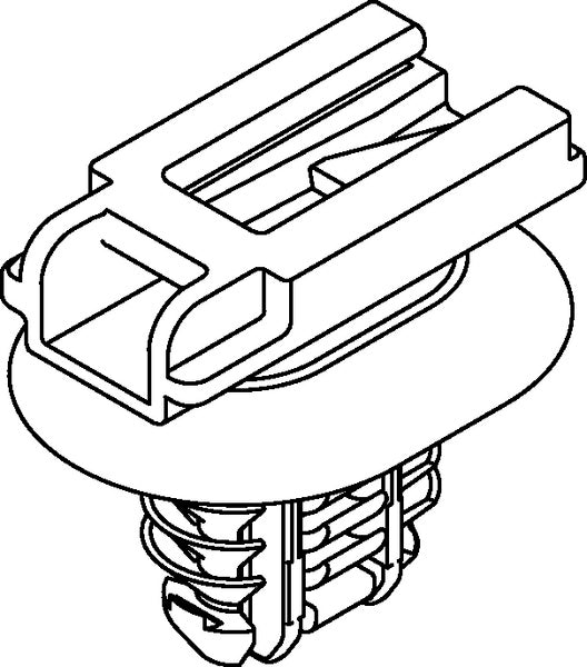 HellermannTyton 151-01246 | Connector Clip w/Oval Fir Tree, 0.51 - 6.75 mm Panel Thickness, Hole Dia. 6.2-13.0mm, PA66HIRHS, Black, 5000/ctn