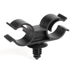 HellermannTyton 151-01310 | Dual FT6 Docking Clip, 12-15mm with 6.5mm Fir Tree, PA66HIRHSUV, Black, 2000/pkg