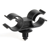 HellermannTyton 151-01310 | Dual FT6 Docking Clip, 12-15mm with 6.5mm Fir Tree, PA66HIRHSUV, Black, 2000/pkg