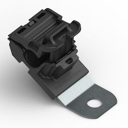 HellermannTyton 151-01429 | Ratchet P-Clamp, 0.24-0.54 in Bundle Dia, 30° Short, 0.41 in Hole Dia, Black, 300/Carton