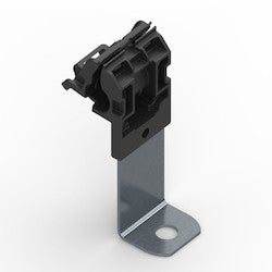 HellermannTyton 151-01438 | Ratchet P-Clamp, 0.24-0.54 in Bundle Dia, 90° Long, 0.41 in Hole Dia, PA66HIRHSUV/ST/ZN, Black, 200/Carton
