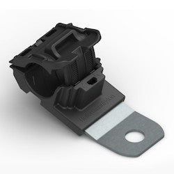HellermannTyton 151-01449 | Ratchet P-Clamp, 0.52-0.77 in Bundle Dia, 15° Short, 0.41 in Hole Dia, Black, 280/Carton