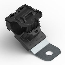 HellermannTyton 151-01452 | Ratchet P-Clamp, 0.52-0.77 in Bundle Dia, 30° Short, 0.41 in Hole Dia, Black, 280/Carton