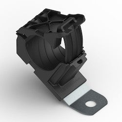 HellermannTyton 151-01487 | Ratchet P-Clamp, 0.76-1.42 in Bundle Dia, 30° Short, 0.41 in Hole Dia, Black, 160/Carton