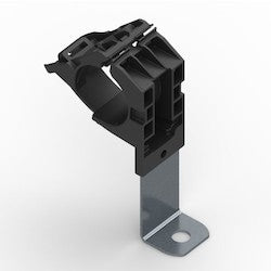 HellermannTyton 151-01495 | Ratchet P-Clamp, 0.76-1.42 in Bundle Dia, 90° Long, 0.33 in Hole Dia, PA66HIRHSUV/ST/ZN, Black, 140/Carton