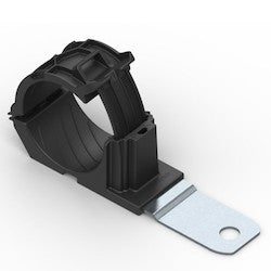 HellermannTyton 151-01503 | Ratchet P-Clamp, 1.38-2.01 in Bundle Dia, 180° Medium, 0.33 in Hole Dia, Black, 140/Carton
