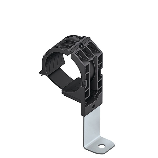 HellermannTyton 151-01519 | Ratchet P-Clamp, 1.38"-2.01" Bundle Dia, 90 Short, .41" Hole Dia, PA66HIRHSUV/ST/ZN, Black, 160/ctn