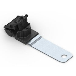 HellermannTyton 151-01639 | Ratchet P-Clamp, 0.24-0.54 in Bundle Dia, 180° Long, 0.26 in Hole Dia, Black, 200/Carton