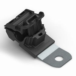 HellermannTyton 151-01640 | Ratchet P-Clamp, 0.24-0.54 in Bundle Dia, 15° Short, 0.26 in Hole Dia, Black, 300/Carton
