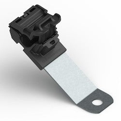 HellermannTyton 151-01642 | Ratchet P-Clamp, 0.24-0.54 in Bundle Dia, 30° Long, 0.26 in Hole Dia, PA66HIRHSUV/ST/ZN, Black, 200/Carton