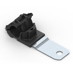 HellermannTyton 151-01646 | Ratchet P-Clamp, 0.52-0.77 in Bundle Dia, 180° Medium, 0.26 in Hole Dia, Black, 200/Carton