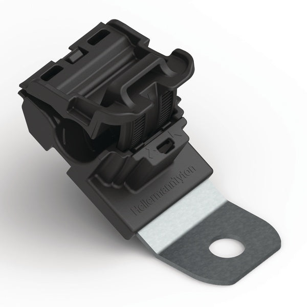 HellermannTyton 151-01930 | Ratchet P-Clamp, .24"-.54" Bundle Dia, 30 Short, .51" Hole Dia, PA66HIRHSUV/SS304, Black, 300/ctn