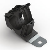 HellermannTyton 151-01990 | Ratchet P-Clamp, 0.76 - 1.42" Bundle Dia, 15° Short, 0.51" Hole Dia, Pa66Hirhsuv/Ss304, Black, 160/Ctn