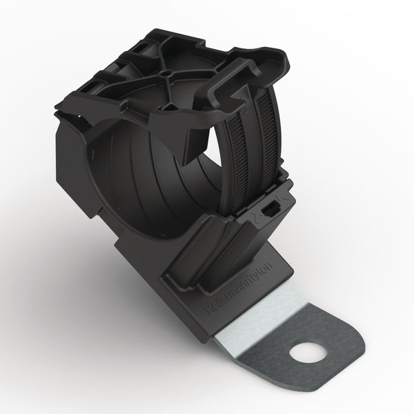 HellermannTyton 151-01992 | Ratchet P-Clamp, .76"-1.42" Bundle Dia, 30 Short, .33" Hole Dia, PA66HIRHSUV/SS304, Black, 160/ctn