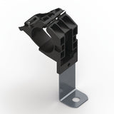HellermannTyton 151-02004 | Ratchet P-Clamp, 0.76 - 1.42" Bundle Dia, 90° Long, 0.26" Hole Dia, Pa66Hirhsuv/Ss304, Black, 140/Ctn