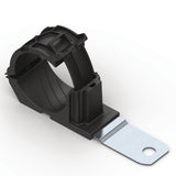 HellermannTyton 151-02012 | Ratchet P-Clamp, 1.38 - 2.01" Bundle Dia, 180° Med, 0.26" Hole Dia, Pa66Hirhsuv/Ss304, Black, 140/Ctn