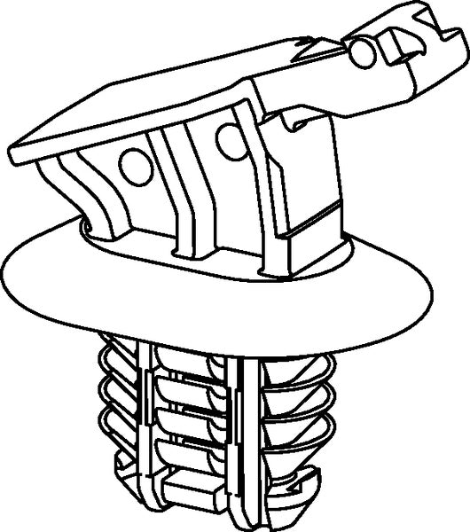 HellermannTyton 151-02051 | Connector Clip, Mounting Hole Dia. 6.2-13.0mm, PA66HIRHS, Black, 5000/carton