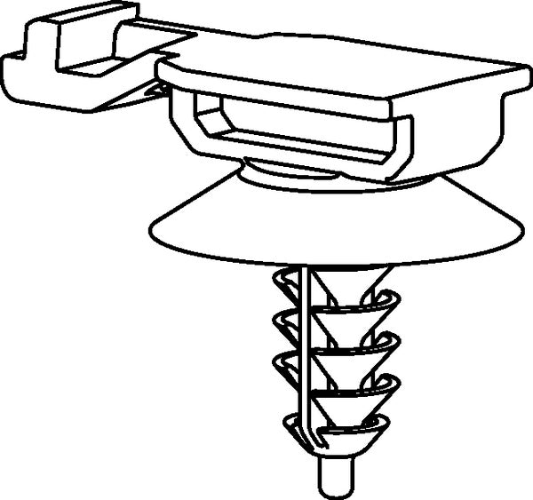 HellermannTyton 151-02459 | USCAR Conn Clip with Fir Tree, 11mm, 5.0 mm Dia and M6 Threaded Hole, PA66HIRHSUV, Black, 5000/ctn