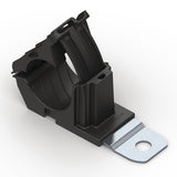 HellermannTyton 151-03040 | Ratchet P-Clamp, 0.76" - 1.42" Bundle Dia., 180 Short, .41" Hole Dia., PA66HIRHSUV/ST/ZN, Black, 20/Bag