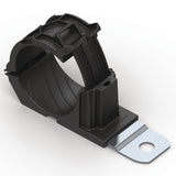 HellermannTyton 151-03044 | Ratchet P-Clamp, 1.42" - 2.0" Bundle Dia., 180 Short, .33" Hole Dia., PA66HIRHSUV/ST/ZN, Black, 20/Bag