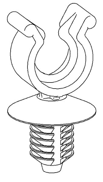 HellermannTyton 151-14312 | Convoluted Tubing Clip, 0.5" Max Bundle Diameter, 0.03 - 0.12" Panel Thick, Pa66Hirhs, Black, 500/Pkg
