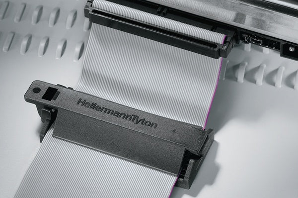 HellermannTyton 151-15500 | Flat Ribbon Cable Clamp, Adhesive, 2.22" Hole Dia, PA66HIR, Black, 100/pkg