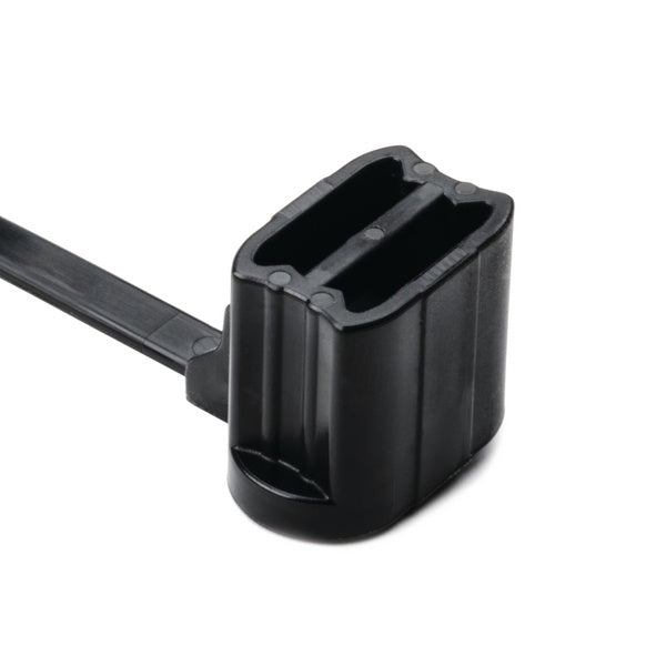 HellermannTyton 155-05400 | 1-Pc Cable Tie/Oval Stud Mount, Designed For 5.0 Mm Stud, 6.0" Long, Pa66Hs, Black, 500/Pkg