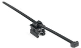 HellermannTyton 155-37104 | 2-Piece Cable Tie & Edge Clip, 4.0" Long, EC9, 1-3 mm Panel, 18lb, PA66HS, Black, 500/pkg