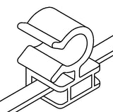 HellermannTyton 156-00014 | 2-Piece Cable Tie with Pipe Clip, 6.0" Long, Attaches to Diameter 0.26" - 1.2", PA46, Black, 500/pkg