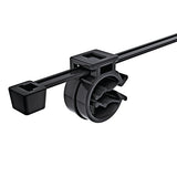 HellermannTyton 156-00036 | 2-Piece Cable Tie With Pipe Clip, 8.0" Long, Attaches To Diameter 0.16 - 1.8", Pa66Hirhs, Black, 500/Pkg
