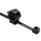 HellermannTyton 156-00036 | 2-Piece Cable Tie With Pipe Clip, 8.0" Long, Attaches To Diameter 0.16 - 1.8", Pa66Hirhs, Black, 500/Pkg