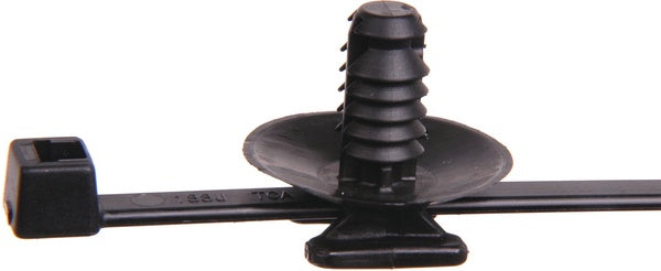HellermannTyton 156-00056 | 2-Piece Cable Tie/Fir Tree Mount, 6.0"L, 0.26 - 0.28" Mounting Hole Diameter, Pa66Hirhs, Black, 500/Pkg
