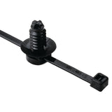 HellermannTyton 156-00057 | 2-Piece Cable Tie/Fir Tree Mount, 6.0"L, 0.26 - 0.28" Mounting Hole Diameter, Pa66Hirhs, Black, 500/Pkg