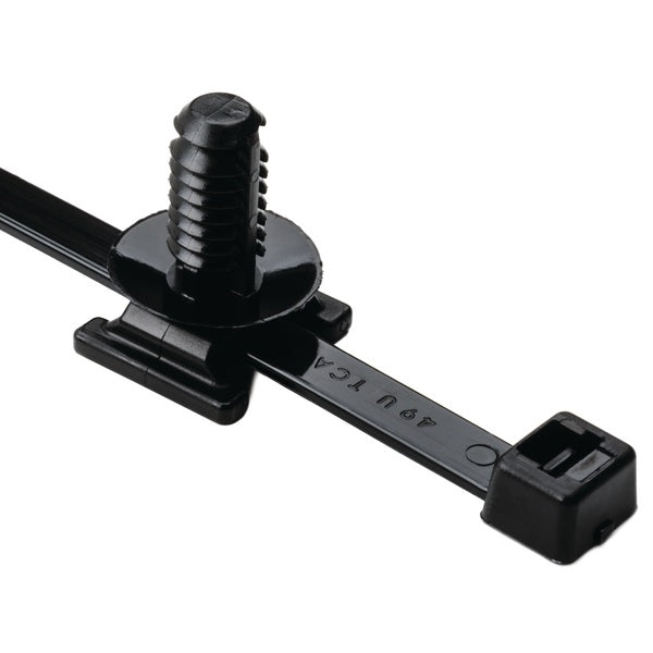 HellermannTyton 156-00071 | 2-Pc Cable Tie/Fir Tree Mount, 15" L, 0.35" (9Mm), 0.04 - 0.62" Panel, Pa66Hirhsuv, Blk, 100/Pkg