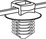 HellermannTyton 156-00092 | 2-Piece Cable Tie/Fir Tree Mount, 12.0"L, 0.38 - 0.39" Mounting Hole, 50Lb, Pa66Hs, Black, 500/Pkg