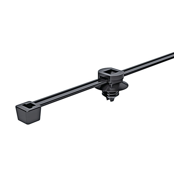 HellermannTyton 156-00157 | 2-Piece Cable Tie/Fir Tree Mount, 8.0"L, 0.26 - 0.28" Mounting Hole Diameter, Pa66Hs, Black, 500/Pkg