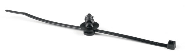 HellermannTyton 156-00157 | 2-Piece Cable Tie/Fir Tree Mount, 8.0"L, 0.26 - 0.28" Mounting Hole Diameter, Pa66Hs, Black, 500/Pkg
