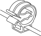 HellermannTyton 156-00306 | 2-Piece Cable Tie with Pipe Clip, 50lbs, Clip Dia .16"-.4" Max Bun Dia. 1.38" PA66HS Tie, HIRHS MNT, BLK 500/pkg